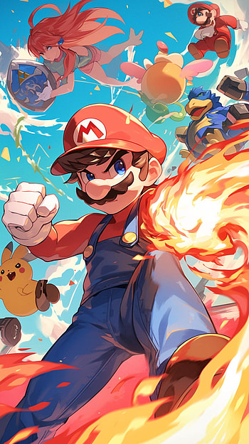Epic Super Smash Bros. Battle, video game, fire, Nintendo HD phone wallpaper
