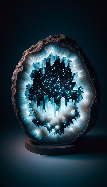 Mystic Geode Crystal, crystal, lightning, decorative HD phone wallpaper