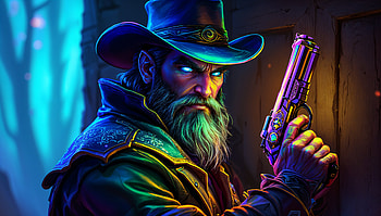 Vigilant Outlaw: A Stunning Ultra, magic, revolver, cowboy, fantasy HD wallpaper