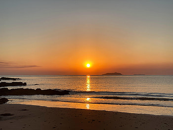 Nature, Sunset, Sea, Twilight, Waves, Beach, Dusk HD wallpaper