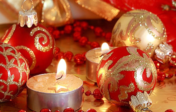 Holidays, New Year, Candles, Christmas, Close-Up, Christmas Decorations, Christmas Tree Toys HD wallpaper