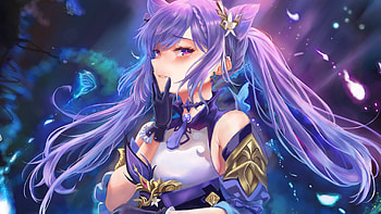 Purple Hair Keqing Genshin Impact HD wallpaper