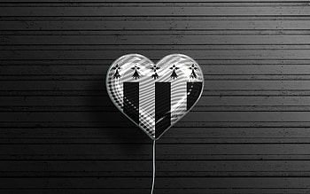 I Love Rennes, , realistic balloons, black wooden background, Day of Rennes, french cities, flag of Rennes, France, balloon with flag, Rennes flag, Rennes HD wallpaper