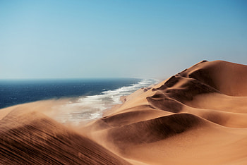 Dune, Namib Desert, Africa, , Desert, Coast, Ocean HD wallpaper