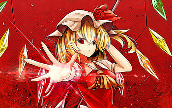 Flandre Scarlet, , vector art, Touhou, manga, Touhou Project, colorful crystals, artwork, Touhou characters, Flandre Scarlet Touhou HD wallpaper