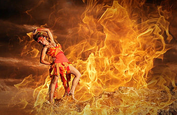 Fire Dance, rebirth, dance, red, pheonix, fire HD wallpaper