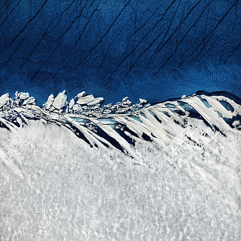 Glacier, snowy landscape, aerial view, nature HD phone wallpaper
