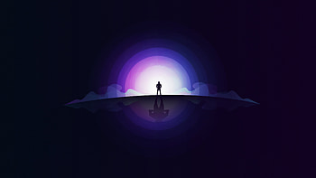 Standing On Front Of Moonlight , artist, artwork, digital-art, minimalism, minimalist HD wallpaper
