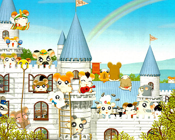 Castle, Hamtaro, Cartoon, Hamster, Anime, Rainbow HD wallpaper