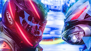 Talk With Bike , biker, helmet, artist, artwork, digital-art HD wallpaper