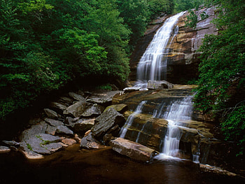 Nature, Trees, Summer, Waterfall, Cascades HD wallpaper