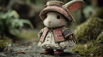 Bunny - Garden, toy animals, AI Art, cute, bunny HD wallpaper