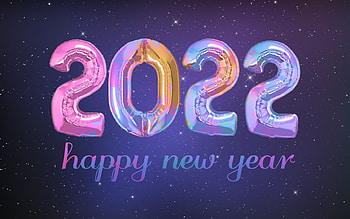 Happy New Year!, purple, stars, 2022, new year, balloons HD wallpaper