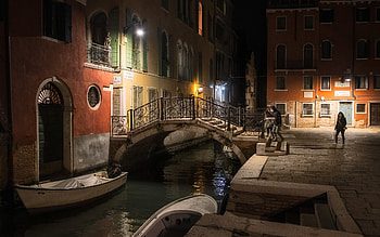 Venice at Night, night, canal, Italy, Venice, houses HD wallpaper