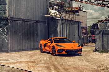 2022 Orange C8 Corvette , chevrolet-corvette, corvette, 2022-cars, cars HD wallpaper