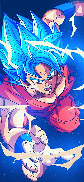 Goku, Anime art, Blue illustration, Dragon Ball HD phone wallpaper