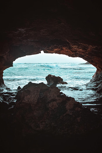 Nature, Sea, Waves, Rock, Cave HD phone wallpaper