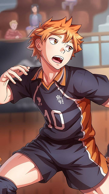 Shoyo Hinata, orange, main_character, haikyuu, volleyball, anime HD phone wallpaper