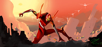 Eva Unit 02 Anime , eva-unit-02, anime, artist, digital-art, artwork, scifi HD wallpaper
