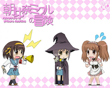 Chibi SOS Gang, chibi, mikuru, anime, yuki, haruhi HD wallpaper