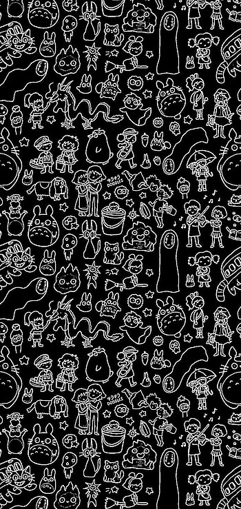 Ghibli Movies, white, Black HD phone wallpaper