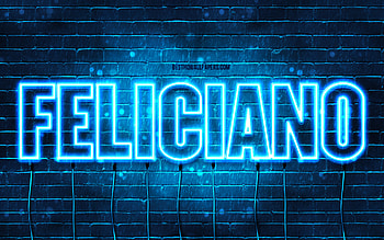 Feliciano, , with names, Feliciano name, blue neon lights, Feliciano Birtay, Happy Birtay Feliciano, popular italian male names, with Feliciano name HD wallpaper