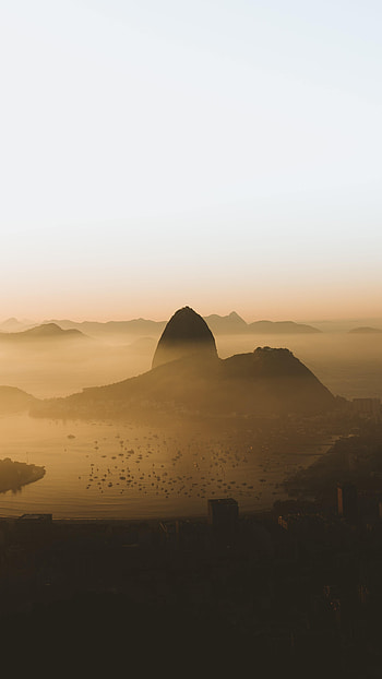 Nature, City, Rocks, Dark, Fog, Port HD phone wallpaper