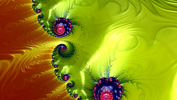 Trippy Psychedelic Fractal, colorful, colors, artistic, green, red, Abstract, fractal, abstract green HD wallpaper