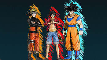 Goku and Naruto, Luffy HD wallpaper