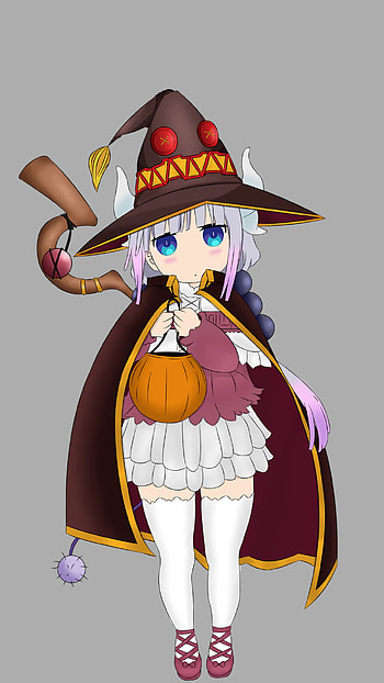 Kanna Happy Halloween, halloween, Anime, crossover, anime halloween HD phone wallpaper