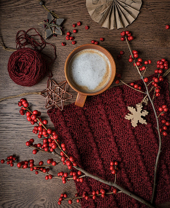 Food, Berries, Coffee, Cup, Branches, Mug HD phone wallpaper