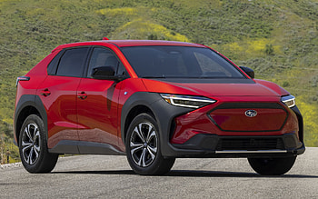 2023, Subaru Solterra, front view, exterior, new red Solterra, electric cars, Japanese cars, Subaru HD wallpaper