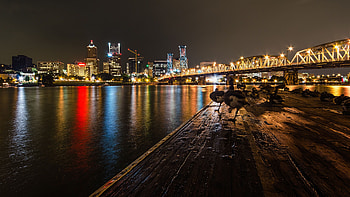 Portland Skyline, Travels, Night city, Urban beauty HD wallpaper