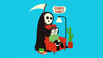 Guess who?, funny, fantasy, death, mind teasers HD wallpaper