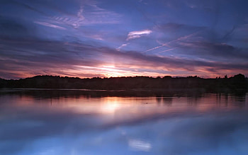 Still Lake Dusk, sky, nature, dusk, water, calm, lake HD wallpaper