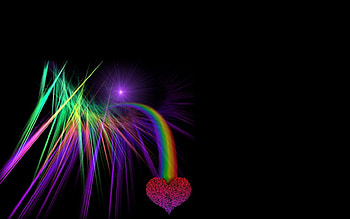 Rainbow heart, hearts, love HD wallpaper