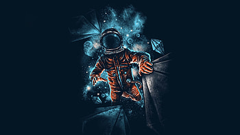 Space, astronaut, galaxy, dark, artwork HD wallpaper