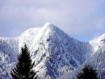 winter, blue, white, sky, nature, mountains, ice, tree HD wallpaper