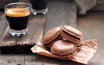 Coffee and Cookies, brown, dessert, coffee, drinks, drink, cookies HD wallpaper