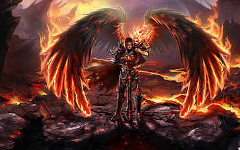 page size of fantasy fire woman . HD wallpaper