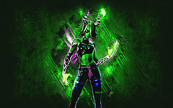 Fortnite Glow Ravina Skin, Fortnite, main characters, green stone background, Glow Ravina, Fortnite skins, Glow Ravina Skin, Glow Ravina Fortnite, Fortnite characters HD wallpaper