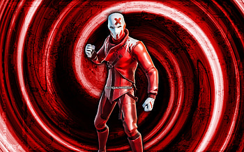 Ex, red grunge background, Fortnite, vortex, Fortnite characters, Ex Skin, Fortnite Battle Royale, Ex Fortnite HD wallpaper