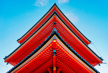 Asian architecture, building, red HD wallpaper