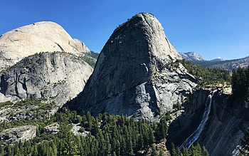 Yosemite National Park, Nevada Falls, california, clouds, sky, mountains, usa HD wallpaper