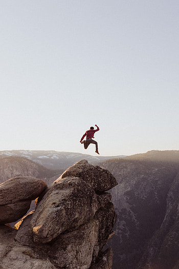 dom, Nature, Stones, Mountains, Rock, Human, Person, Bounce, Jump HD phone wallpaper