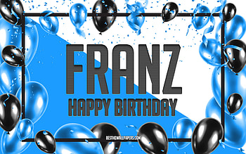 Happy Birtay Franz, Birtay Balloons Background, Franz, with names, Franz Happy Birtay, Blue Balloons Birtay Background, Franz Birtay HD wallpaper
