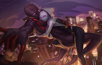 Miles Morales And Gwen Stacy, gwen-stacy, spiderman, superheroes, artist, artwork, digital-art HD wallpaper