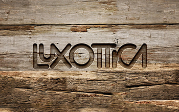 Luxottica wooden logo, , wooden backgrounds, brands, Luxottica logo, creative, wood carving, Luxottica HD wallpaper
