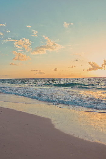 Nature, Sky, Sea, Waves, Beach, Coast HD phone wallpaper