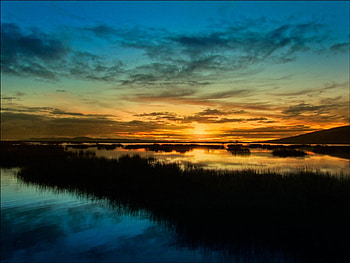 Amazing Sunset, nature, lake, cloud, sunset HD wallpaper